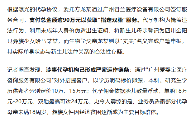 17岁彝族少女被曝为50岁男子代孕<strong></p>
<p>门罗币app</strong>，今年2月产下双胞胎